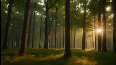 大自然<strong>森林</strong>阳光清晨树林